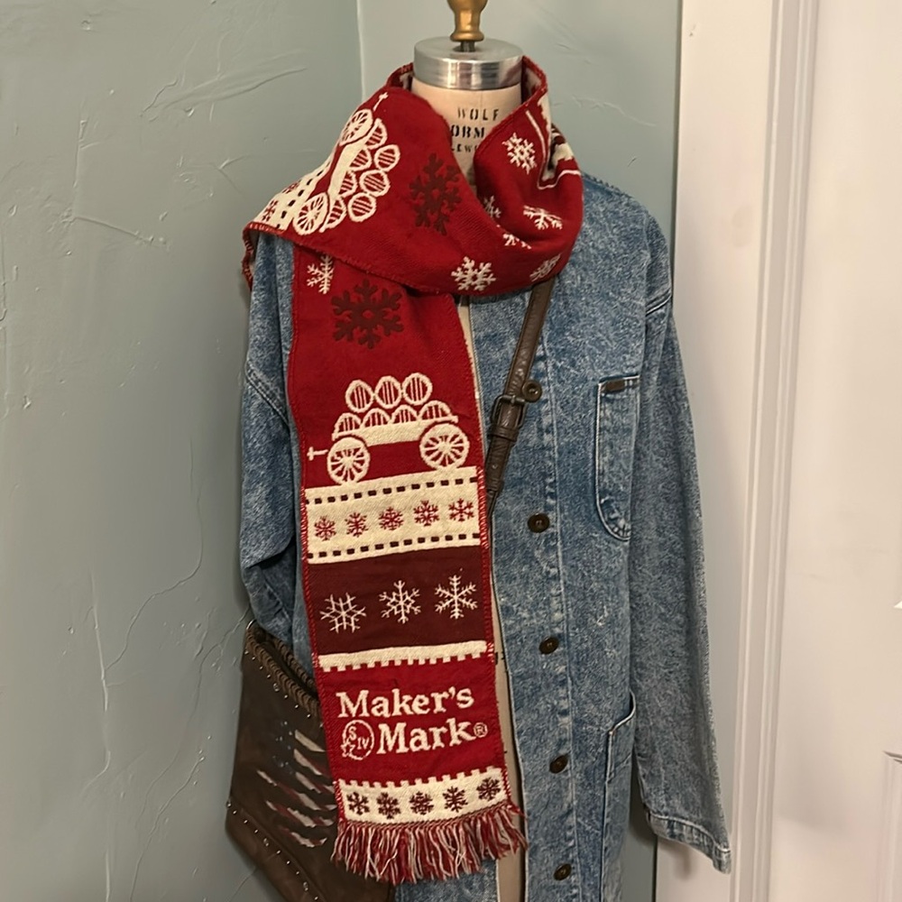 Makers Mark Bourbon Whiskey Red Scarf